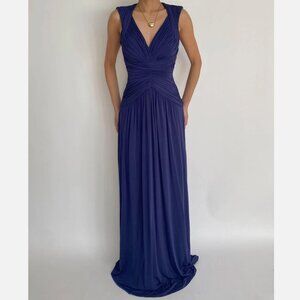 BCBG Sophia Classic Blu Open Back Gown Maxi Dress Womens S NWT $378